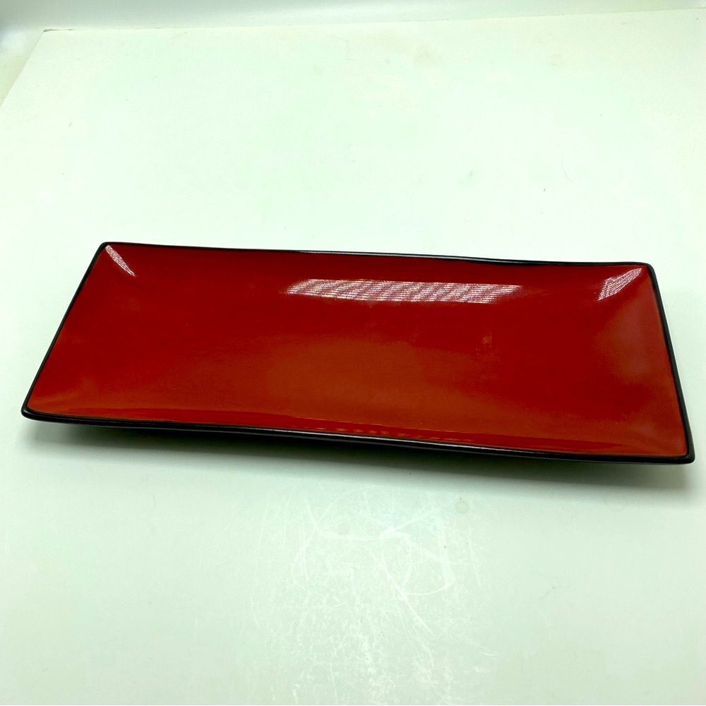 Pier 1 Red & Black Serving Platter